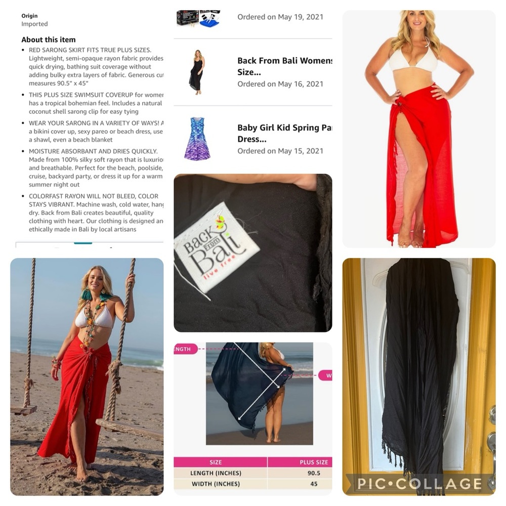 Black swim sarong plus size